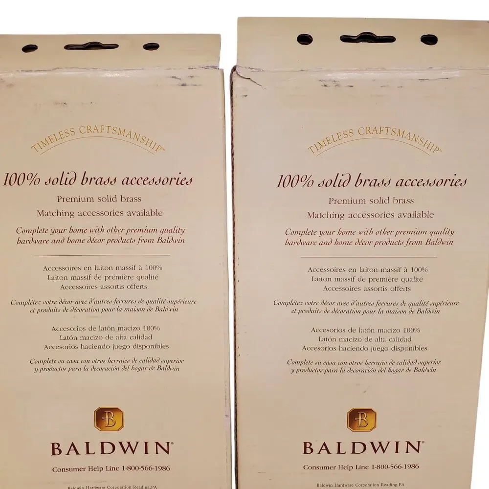 Baldwin Toilet Paper Roll Holder Solid Polished Brass NEW 2 Pack Laguna 3543-030